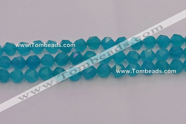 CAM1434 15.5 inches 12mm faceted nuggets dyed amazonite gemstone beads