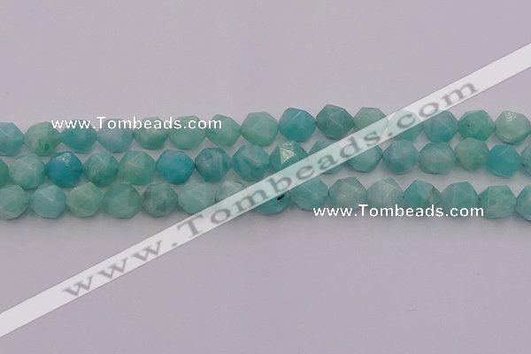 CAM1438 15.5 inches 10mm faceted nuggets amazonite gemstone beads