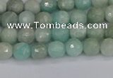 CAM1450 15.5 inches 4mm faceted round amazonite gemstone beads