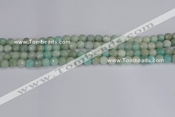 CAM1451 15.5 inches 6mm faceted round amazonite gemstone beads