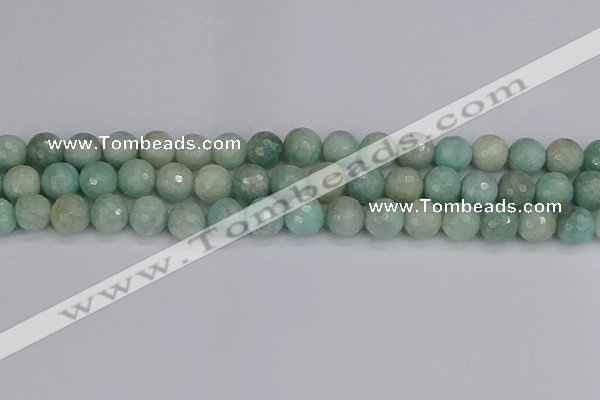 CAM1453 15.5 inches 10mm faceted round amazonite gemstone beads