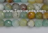 CAM1458 15.5 inches 4mm faceted round amazonite beads wholesale