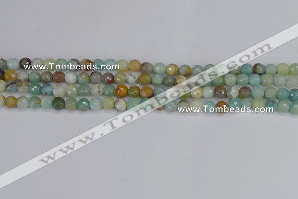 CAM1458 15.5 inches 4mm faceted round amazonite beads wholesale