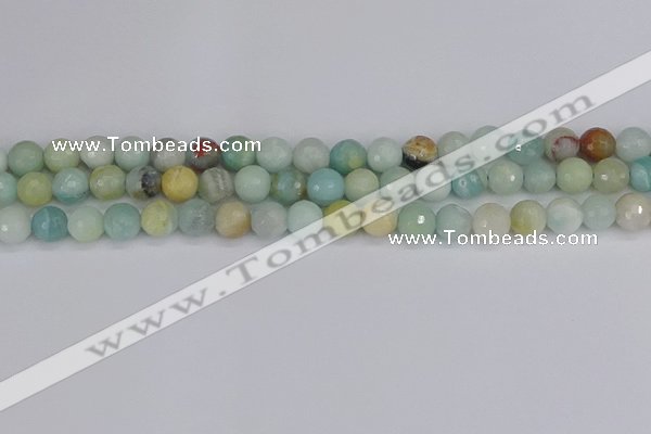 CAM1460 15.5 inches 8mm faceted round amazonite beads wholesale