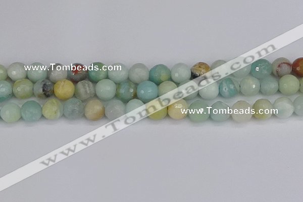 CAM1462 15.5 inches 12mm faceted round amazonite beads wholesale