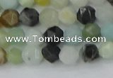 CAM1466 15.5 inches 6mm faceted nuggets black amazonite beads