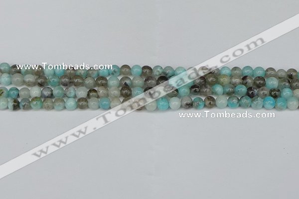 CAM1480 15.5 inches 4mm round Madagascar black amazonite beads