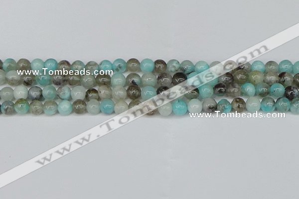 CAM1481 15.5 inches 6mm round Madagascar black amazonite beads