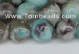 CAM1484 15.5 inches 12mm round Madagascar black amazonite beads