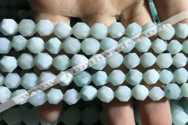 CAM1494 15.5 inches 8mm faceted nuggets amazonite beads wholesale