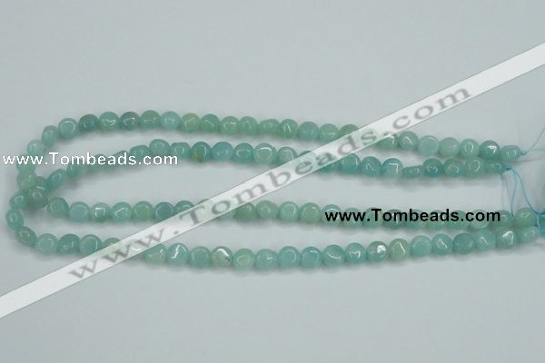 CAM151 15.5 inches 8mm flat round amazonite gemstone beads