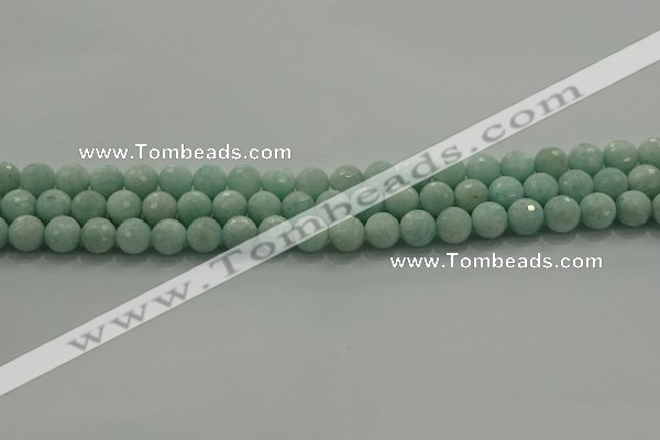 CAM1512 15.5 inches 8mm faceted round natural peru amazonite beads