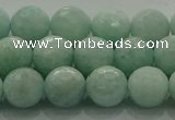 CAM1513 15.5 inches 10mm faceted round natural peru amazonite beads