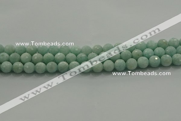 CAM1513 15.5 inches 10mm faceted round natural peru amazonite beads