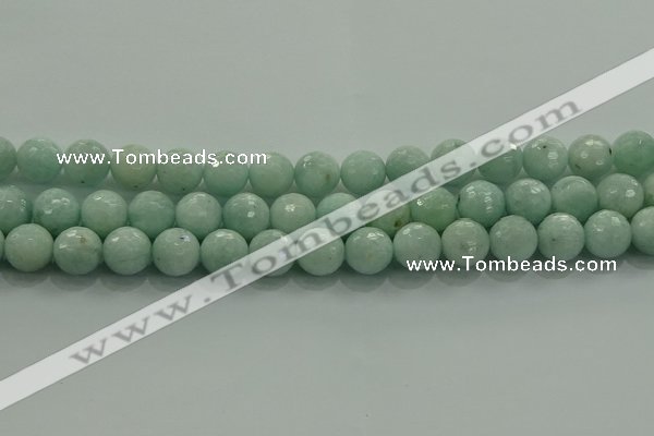 CAM1514 15.5 inches 12mm faceted round natural peru amazonite beads