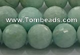 CAM1515 15.5 inches 14mm faceted round natural peru amazonite beads