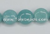 CAM152 15.5 inches 16mm flat round amazonite gemstone beads