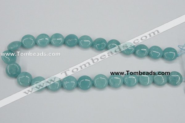 CAM152 15.5 inches 16mm flat round amazonite gemstone beads