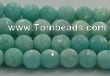 CAM1521 15.5 inches 6mm faceted round natural peru amazonite beads