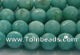 CAM1522 15.5 inches 8mm faceted round natural peru amazonite beads