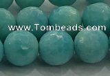 CAM1525 15.5 inches 14mm faceted round natural peru amazonite beads