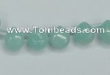 CAM153 9*11mm top-drilled flat teardrop amazonite gemstone beads