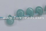 CAM154 8*12mm top-drilled flat teardrop amazonite gemstone beads