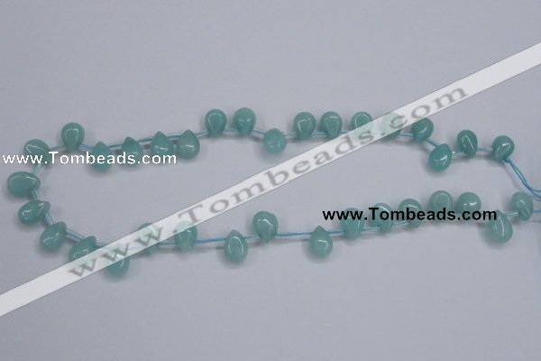 CAM154 8*12mm top-drilled flat teardrop amazonite gemstone beads