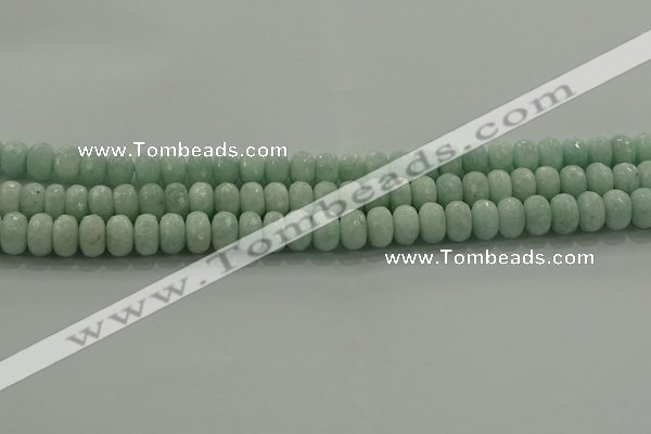 CAM1543 15.5 inches 6*10mm faceted rondelle peru amazonite beads