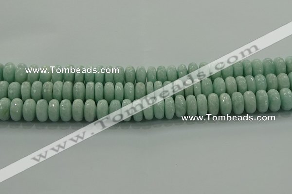 CAM1544 15.5 inches 7*12mm faceted rondelle peru amazonite beads