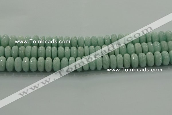 CAM1545 15.5 inches 8*14mm faceted rondelle peru amazonite beads