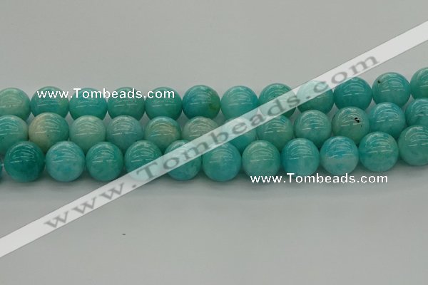 CAM1555 15.5 inches 14mm round natural peru amazonite beads