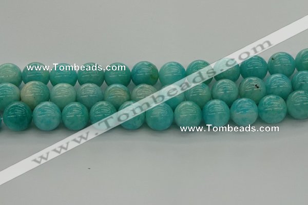 CAM1555 15.5 inches 14mm round natural peru amazonite beads