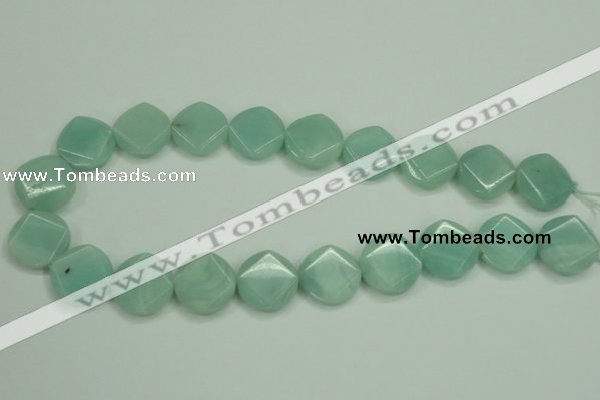 CAM156 15.5 inches 20mm faceted coin amazonite gemstone beads