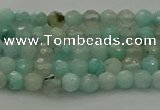 CAM1560 15.5 inches 4mm faceted round Russian amazonite beads