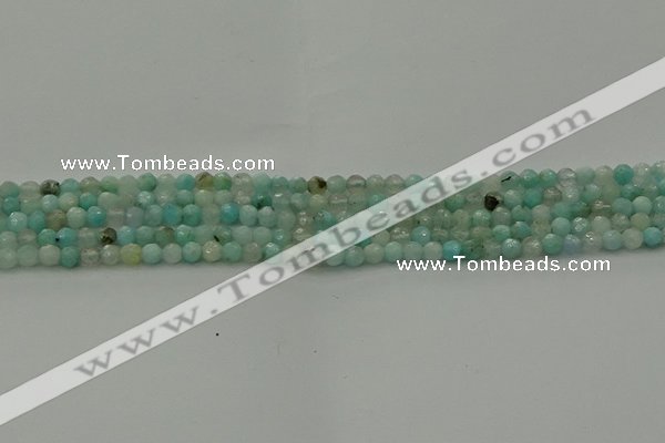 CAM1560 15.5 inches 4mm faceted round Russian amazonite beads