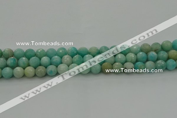 CAM1562 15.5 inches 8mm faceted round Russian amazonite beads