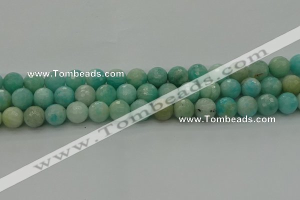 CAM1563 15.5 inches 10mm faceted round Russian amazonite beads