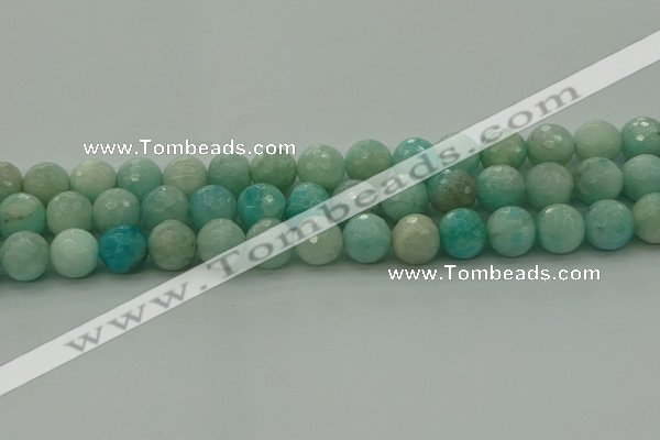 CAM1564 15.5 inches 12mm faceted round Russian amazonite beads