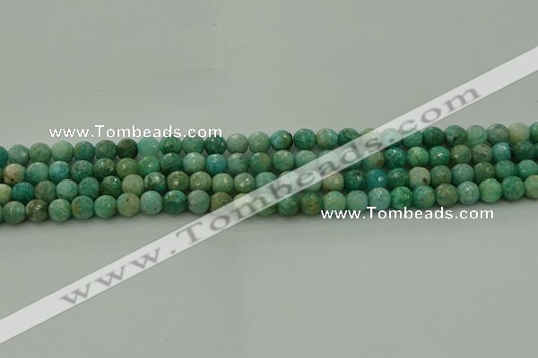 CAM1581 15.5 inches 6mm faceted round Russian amazonite beads