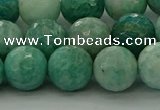 CAM1583 15.5 inches 10mm faceted round Russian amazonite beads