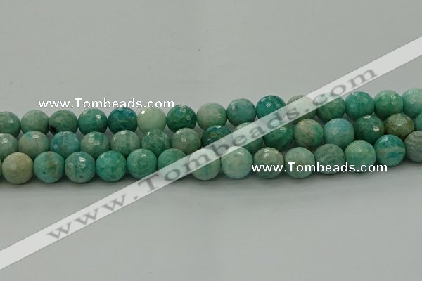 CAM1583 15.5 inches 10mm faceted round Russian amazonite beads