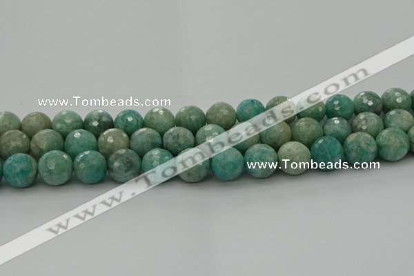 CAM1584 15.5 inches 12mm faceted round Russian amazonite beads