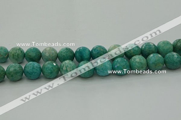 CAM1586 15.5 inches 16mm faceted round Russian amazonite beads