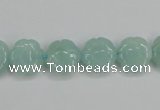 CAM159 15.5 inches 12mm carved flower amazonite gemstone beads