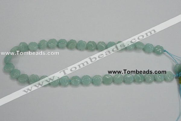 CAM159 15.5 inches 12mm carved flower amazonite gemstone beads