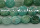 CAM1591 15.5 inches 8mm flat round Russian amazonite beads