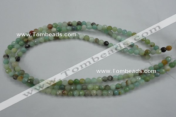 CAM161 15.5 inches 6mm faceted round amazonite gemstone beads