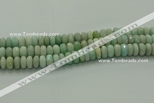 CAM1614 15.5 inches 8*12mm faceted rondelle peru amazonite beads