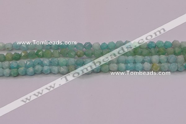 CAM1621 15.5 inches 6mm faceted nuggets amazonite gemstone beads